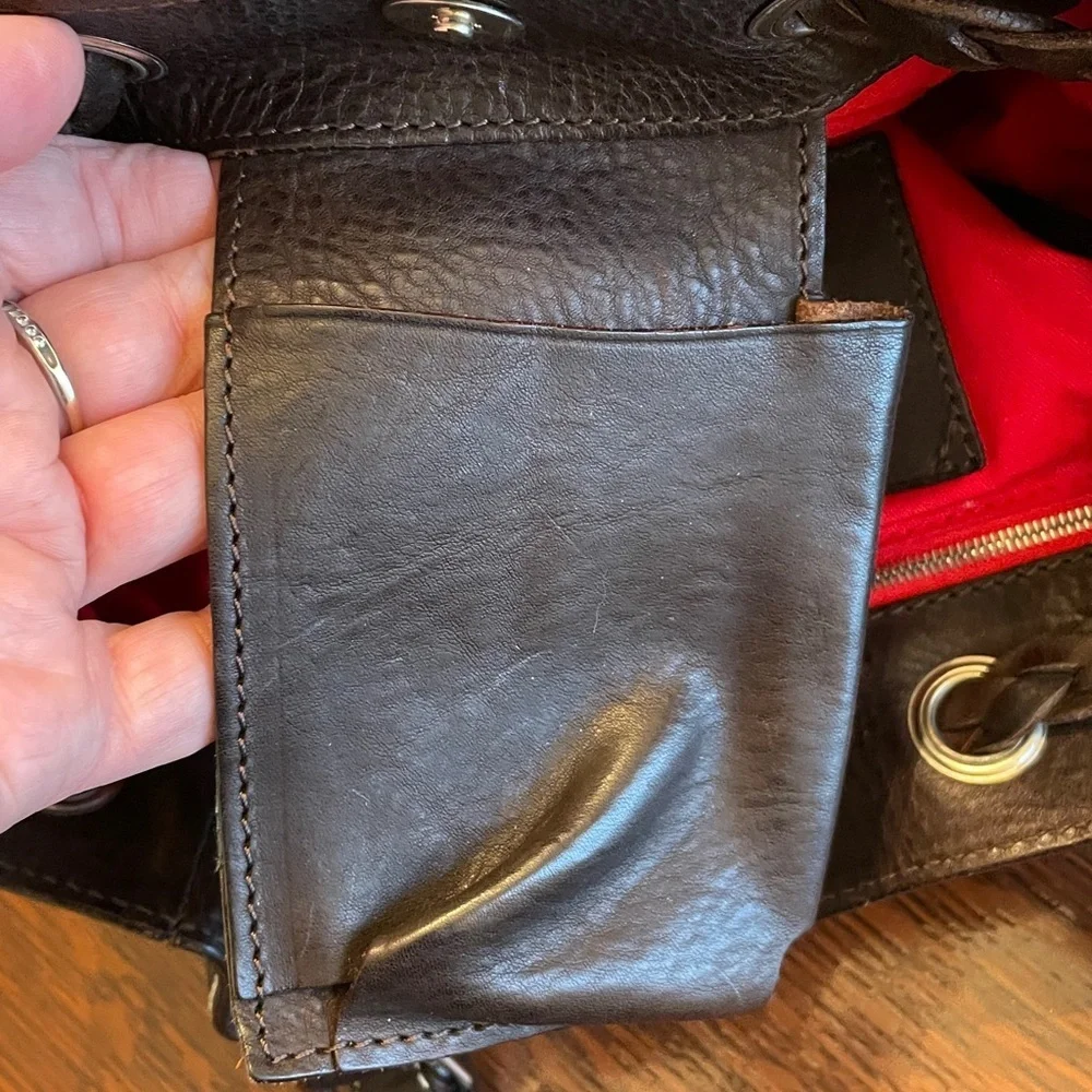 Rare Dooney & Bourke Boldrini Selleria Italian Leather Calf Hair Shoulder Bag